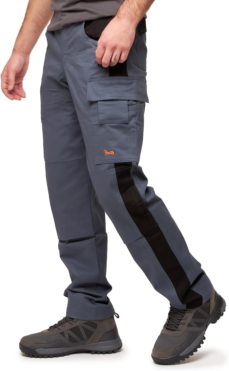 strongAnt Arbeitshose komplett Stretch Männer Berlin Pro Bundhose Schwarz Weiss Grau 46 Grau / Stron