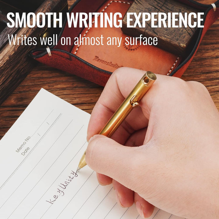 KeyUnity KP00 EDC Kugelschreiber Bolt Action Titan, Hochwertig Stift mit Minen, Taschenkugelschreibe