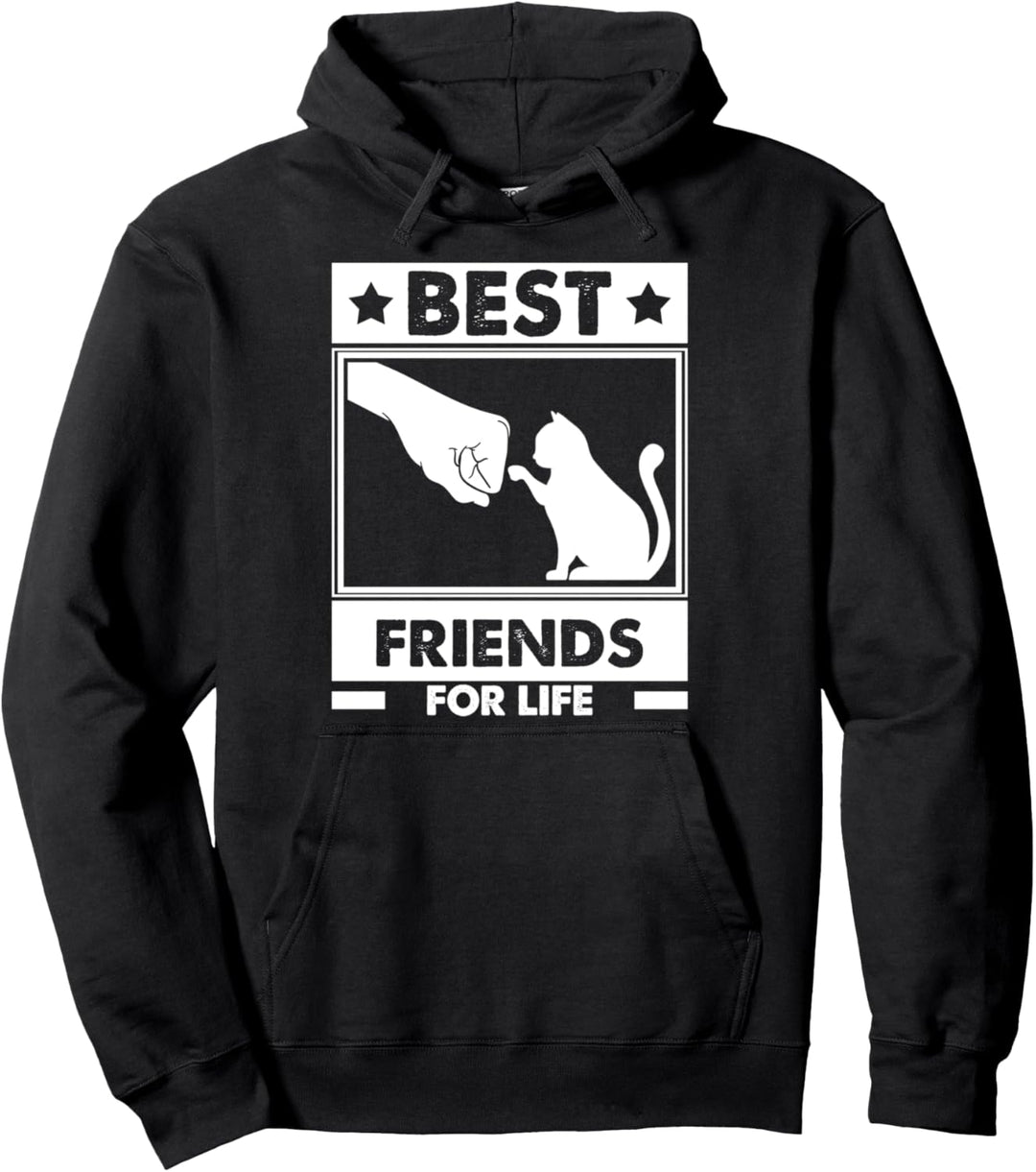 Katzen Best Friends For Life Cat Best Friend Cat Pullover Hoodie