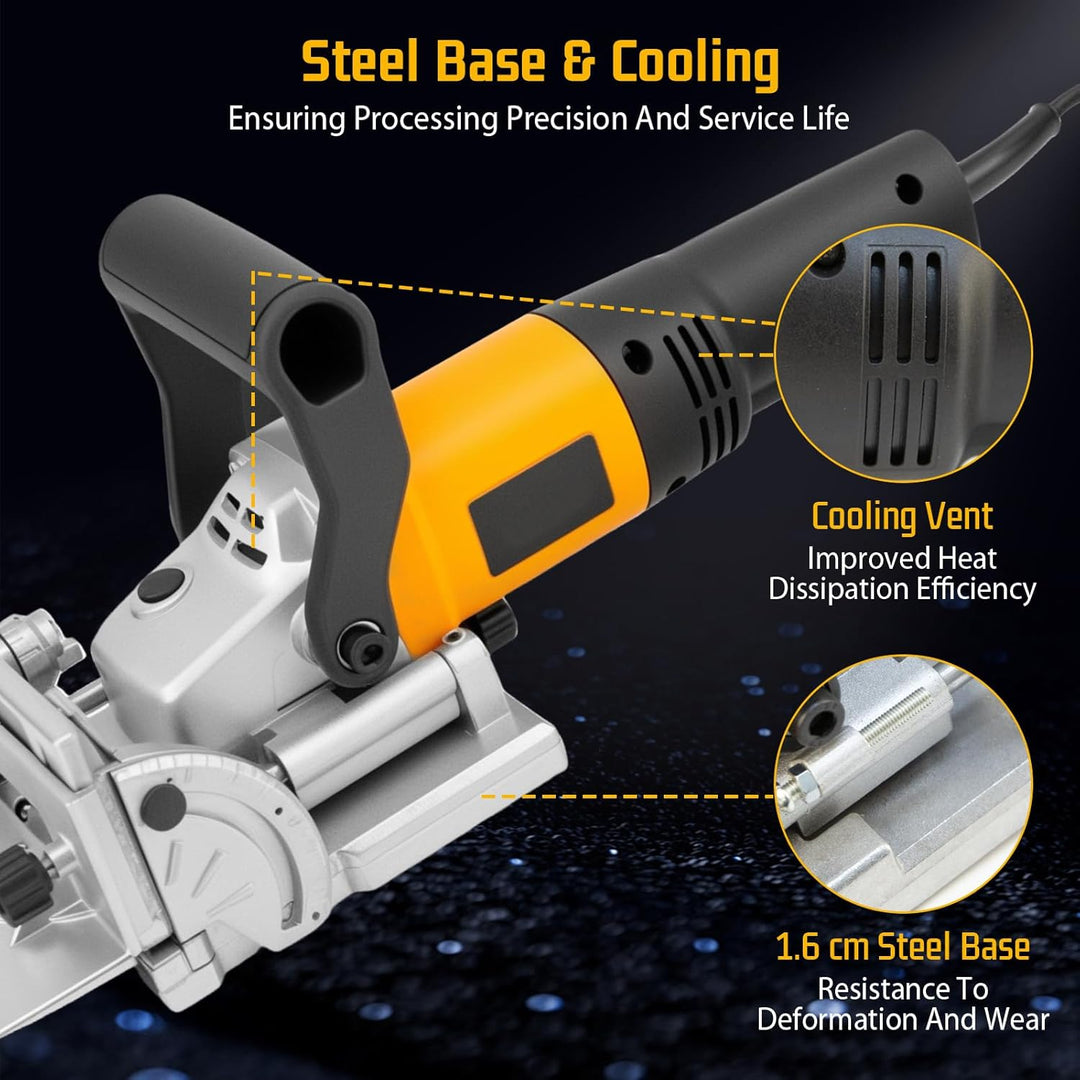 Flachdübelfräser, Holzdübel Flachdübel Dübelfräse Verstellbare Frästiefe 0–18 mm, Winkelverstellung