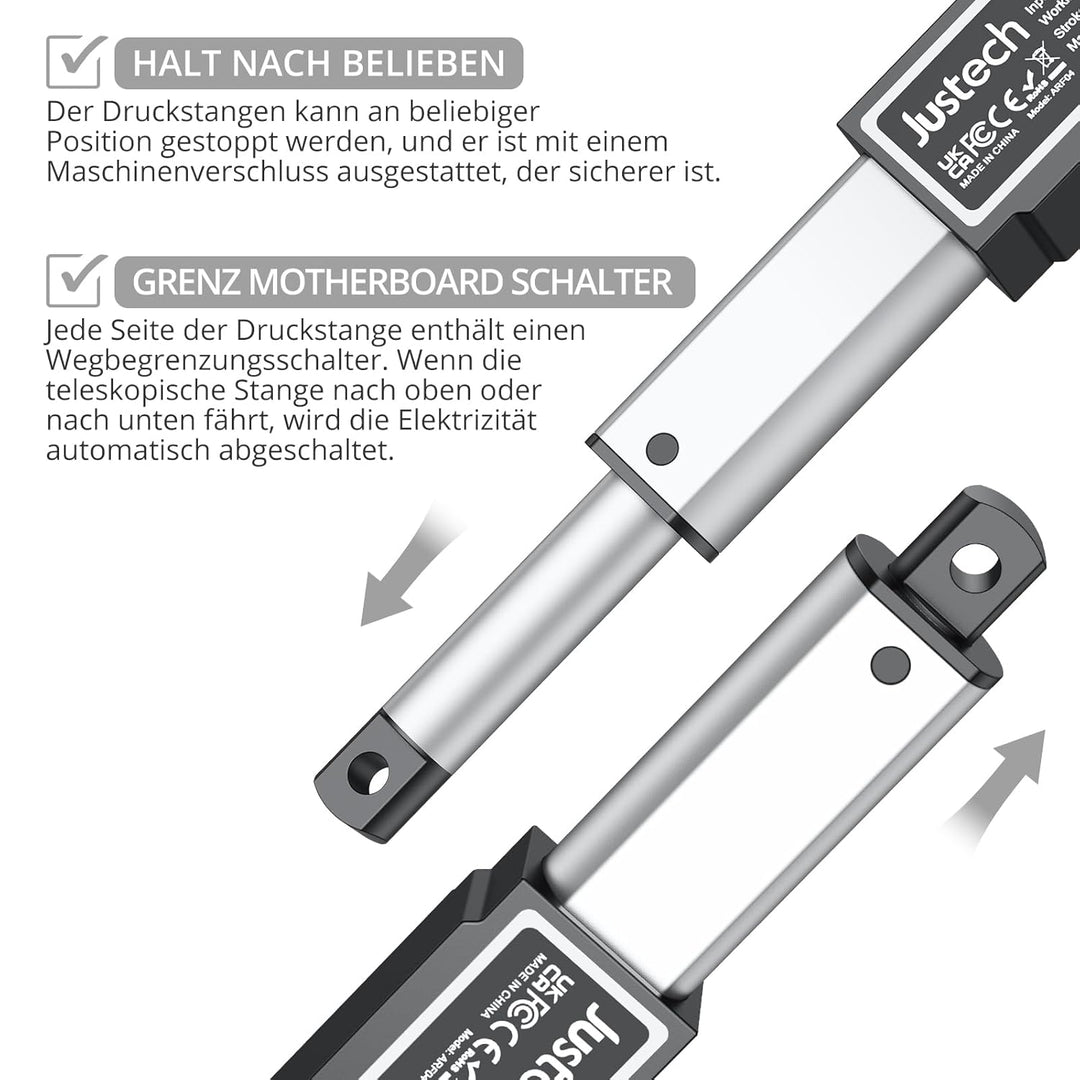 Justech Micro Linear Actuator 12V 30N Linearantrieb Motor 30mm Mini Electric Lineartechnik für Auto