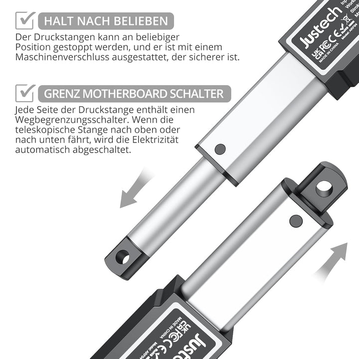 Justech Micro Linear Actuator 12V 30N Linearantrieb Motor 30mm Mini Electric Lineartechnik für Auto