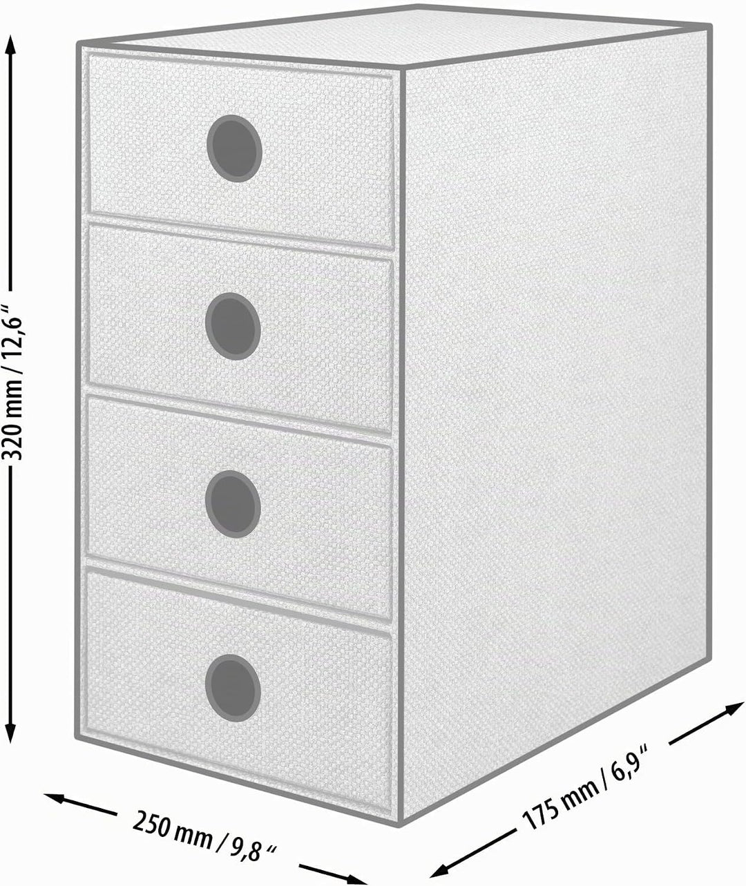 Rössler 1524452674 - S.O.H.O. 4er Schubladenbox für DIN A5, mit Griffloch, Special line Sage, 250 x