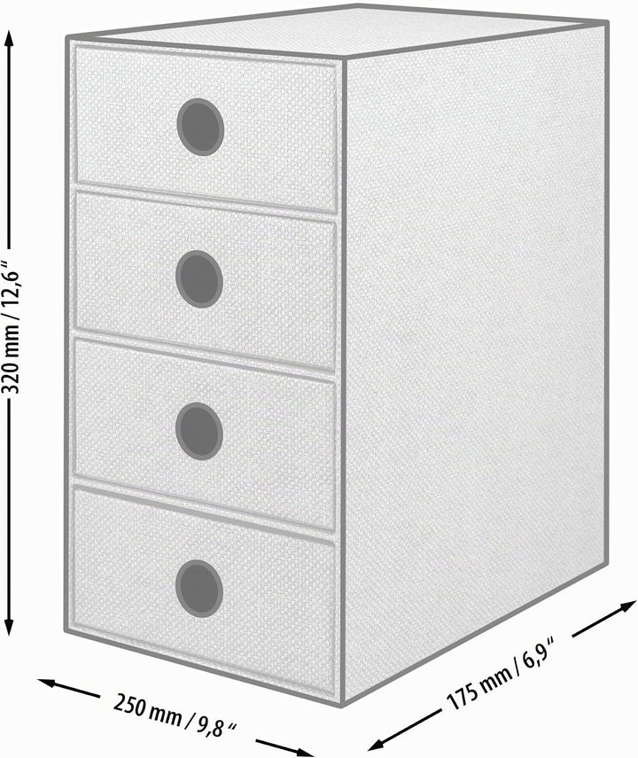Rössler 1524452674 - S.O.H.O. 4er Schubladenbox für DIN A5, mit Griffloch, Special line Sage, 250 x