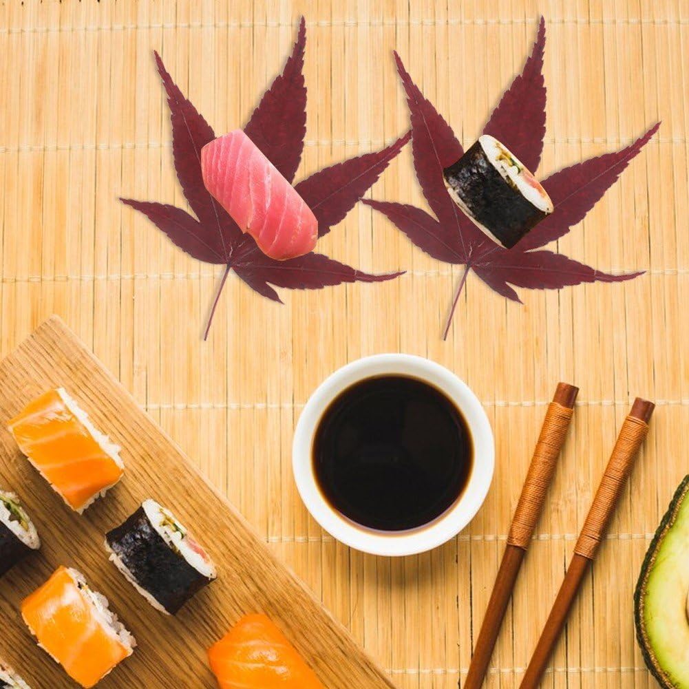 30 Stück Ahornblatt-Dekoration, Sushi-ahornblätter, Sashimi-tellerblatt, Japanische Lebensmitteldeko