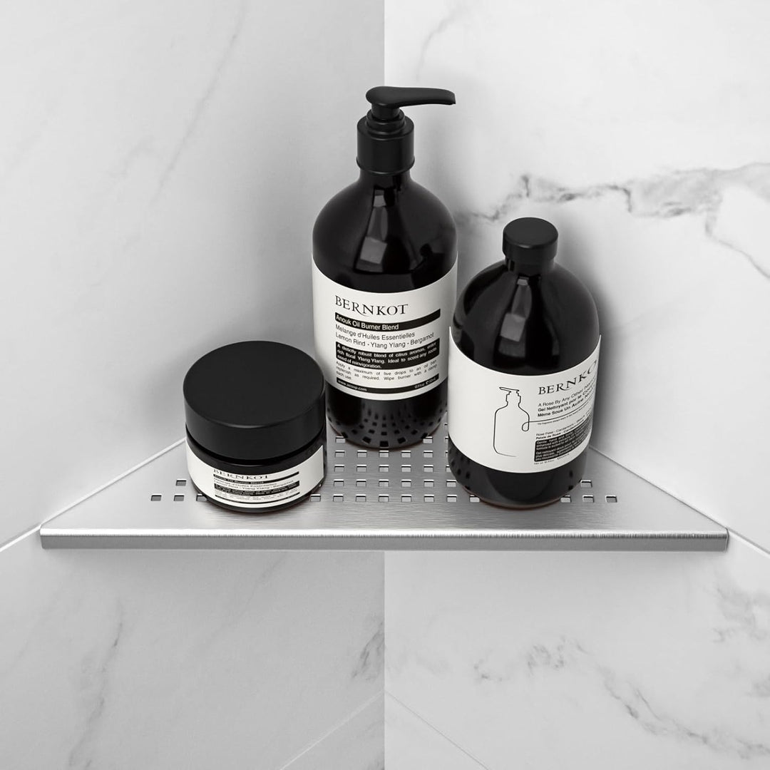 Eck Duschregal, Edelstahl 304 Badezimmerregal aus Stahl mit Gitterdesign für geflieste Wände, Einbau