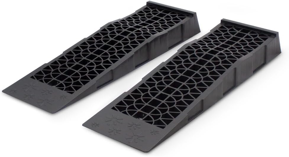 BITUXX PKW Auffahrrampen Set 5T bis 200mm KFZ Kunststoff Rampe Autorampe Hebebühne Plattform Auffahr