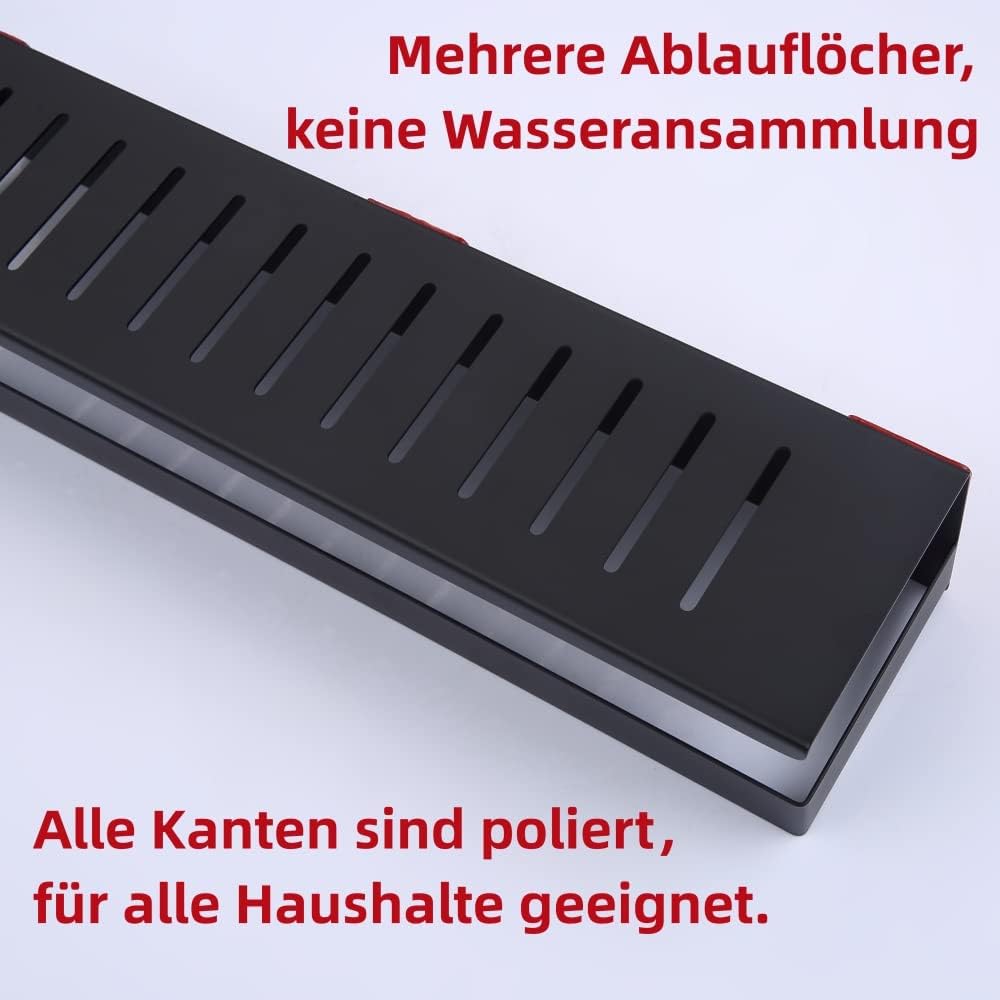 HomeHeng Duschablage Ohne Bohren Mattschwarz, Duschregal Wandmontage Badregal Duschkorb Edelstahl SU