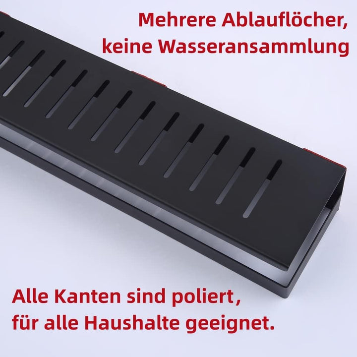 HomeHeng Duschablage Ohne Bohren Mattschwarz, Duschregal Wandmontage Badregal Duschkorb Edelstahl SU