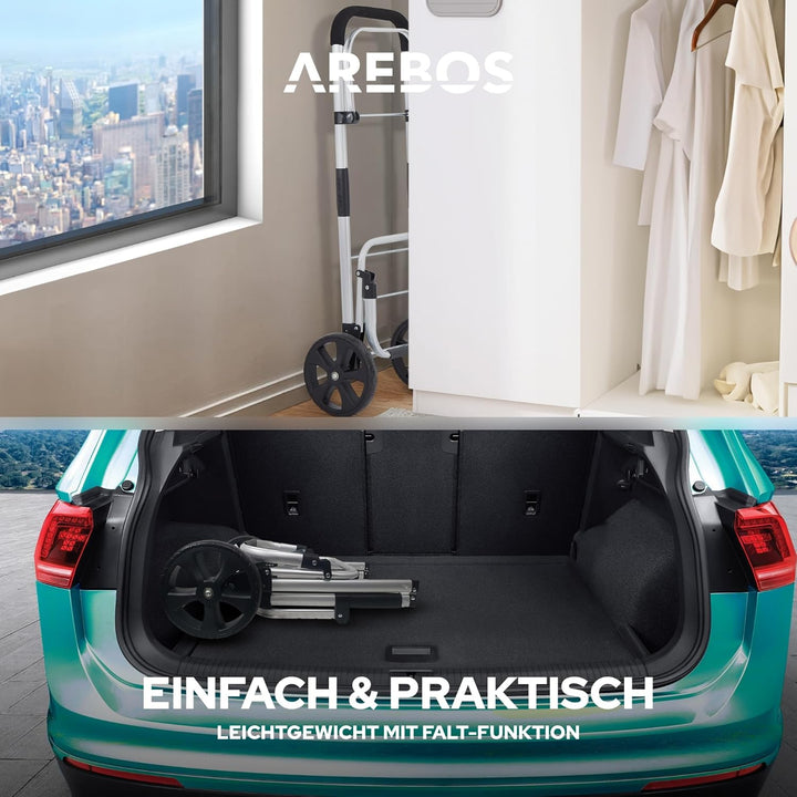 Arebos 3in1 Einkaufstrolley | Trolley gross 56 Liter | Einkaufswagen mit Kühlfach | Einkaufstasche m