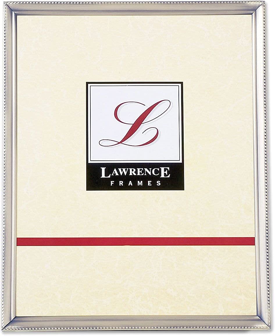 Lawrence Frames 11580 Bilderrahmen, Zinn, 20,3 x 25,4 cm, mit Perlenbordüre zinnfarben 8x10, zinnfar