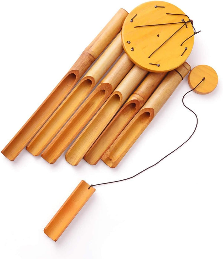 RDUTUOK Bambus-Windspiel, Gedenkspiel, Holz, gross, für drinnen und draussen, 81,3 cm, Windspiel für