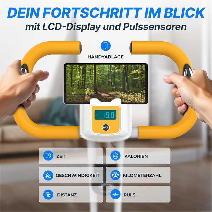 Ultrasport F-Bike, Faltbarer Heimtrainer, Hometrainer mit LCD Trainingscomputer,8 Widerstandstufen,