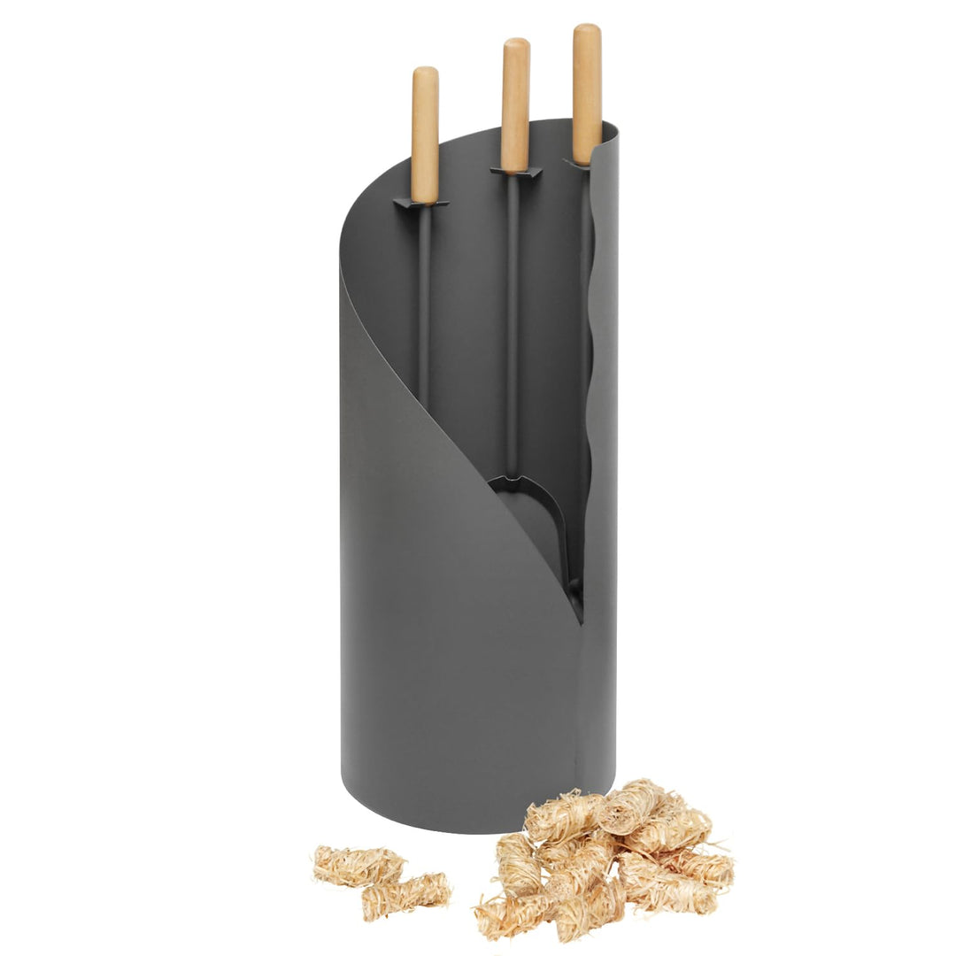 raik R1017 Raik Kaminbesteck mit Holzgriff, 3-teilig, grau + RITZ