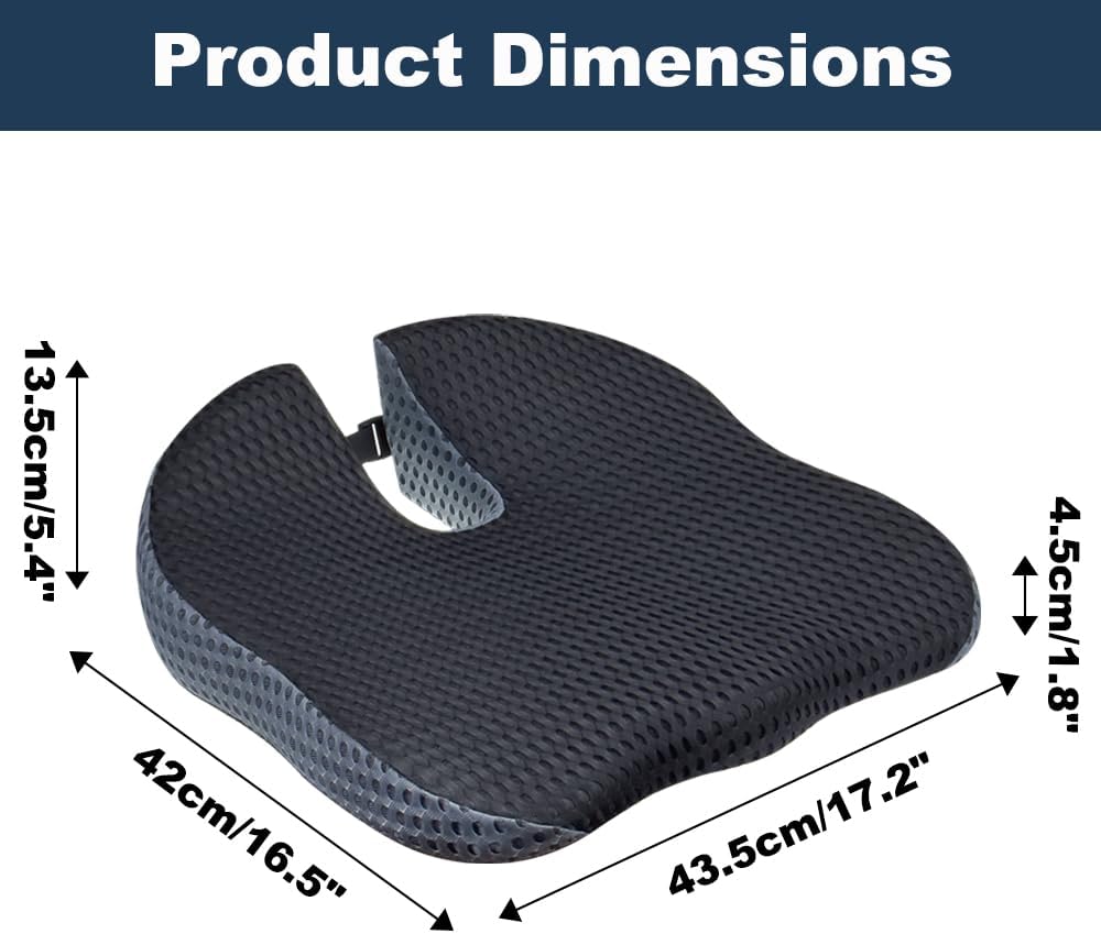 Orthopädisches Autositzkissen Memory Foam - Ergonomisches Keilkissen &amp; Sitzkissen für Auto &amp; LKW - E