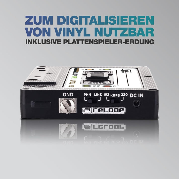 Reloop Tape - USB-Mixtape Recorder im Retro-Kassetten-Look, Line- und Phonoquellen, 3,5-mm-Stereo-Kl