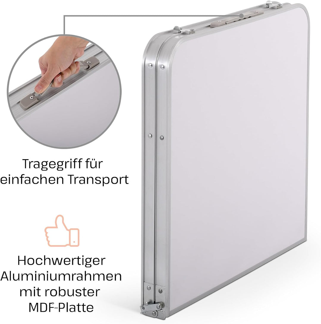 Raburg Campingtisch klappbar, Klapptisch 3-Fach höhenverstellbar, Falttisch 120 x 60 cm, Koffertisch