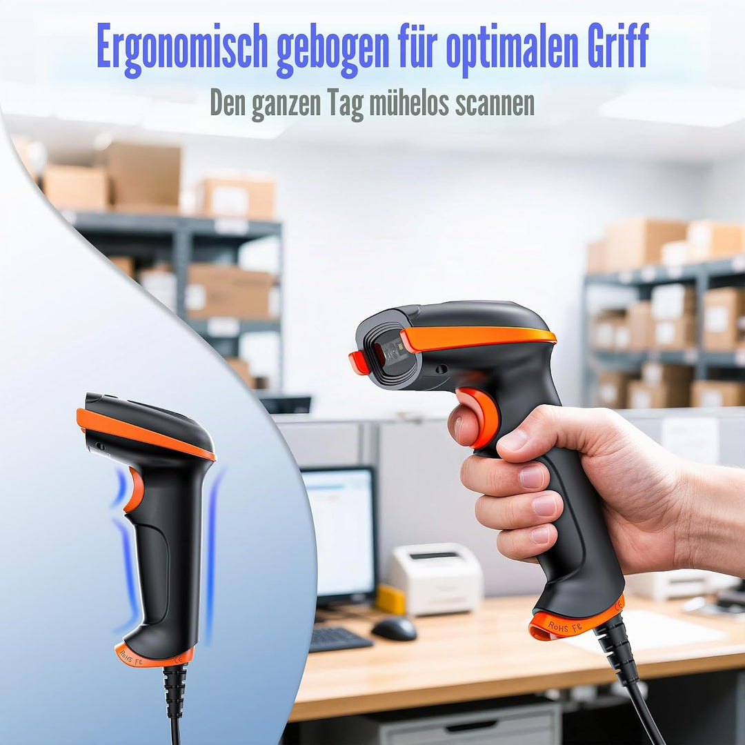 Tera Barcode Scanner 1D 2D QR Wired Handscanner Kabelgebundenes CMOS-Barcode-Lesegerät mit Stossfest