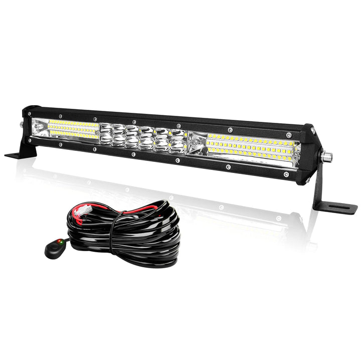 AUXTINGS LED Zusatzscheinwerfer Bar,38 cm 144W Lightbar 9600lm Schlank Einzelreihe LED Arbeitsschein