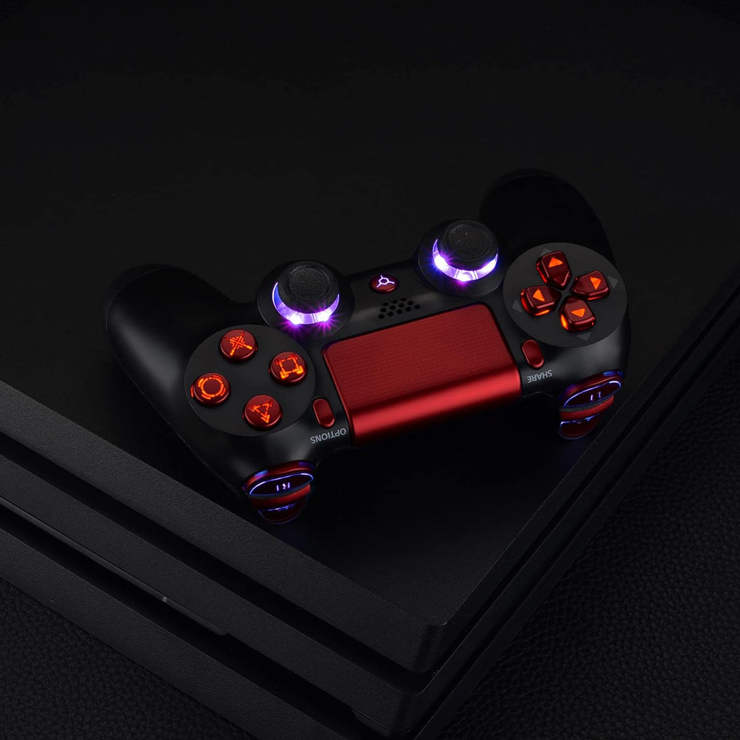 eXtremeRate Tasten für ps4 Knöpfe D-Pad Trigger Thumbsticks Buttons DTFS LED Kit kompatibel mit ps4