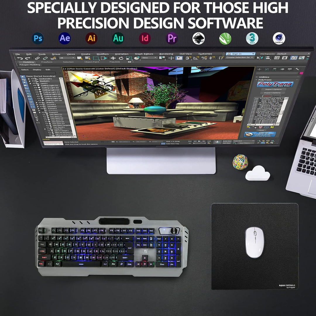 X-Raypad Aqua Control 2 AC2 Solid Gaming-Mauspad, Ultra-Hochpräzisions-Mauspad mit Perfekter Geschwi