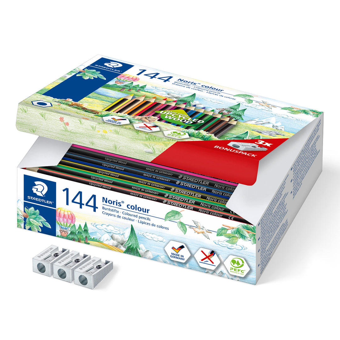 STAEDTLER Buntstifte Noris colour, rutschfeste Soft-Oberfläche, hohe Bruchfestigkeit, Made from Upcy