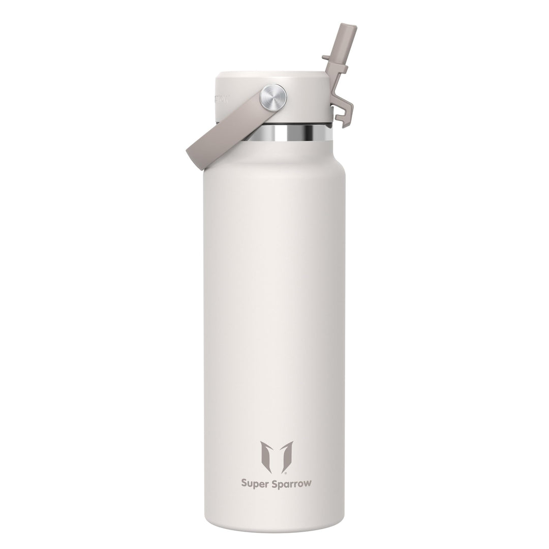 Sparrow Trinkflasche Edelstahl 1.2L - Weiter Öffnung SwivelSip Thermosflasche mit Strohhalm - BPA-fr