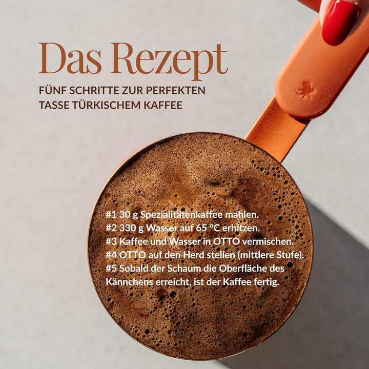 OTTO: Moderne türkische Kaffeekanne 550 ml, Edelstahl - BLACK - Funktioniert bei allen Herdarten Sch