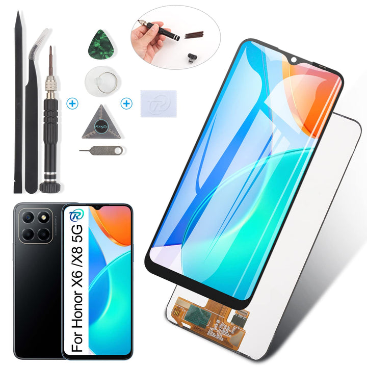 RongZy Kompatibel mit Honor X6 4G VNE-LX1 /Honor X8 5G VNE-N41 Ersatz Bildschirm LCD Display und Tou