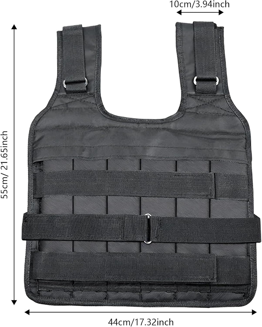 Verstellbare Gewichtsweste - Tragfähigkeit 1-50kg (ohne Gewichte) | Ergonomisches Fitness Trainingsw