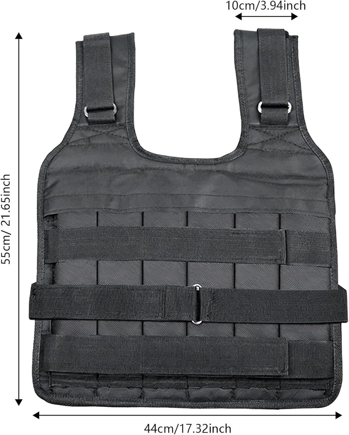 Verstellbare Gewichtsweste - Tragfähigkeit 1-50kg (ohne Gewichte) | Ergonomisches Fitness Trainingsw