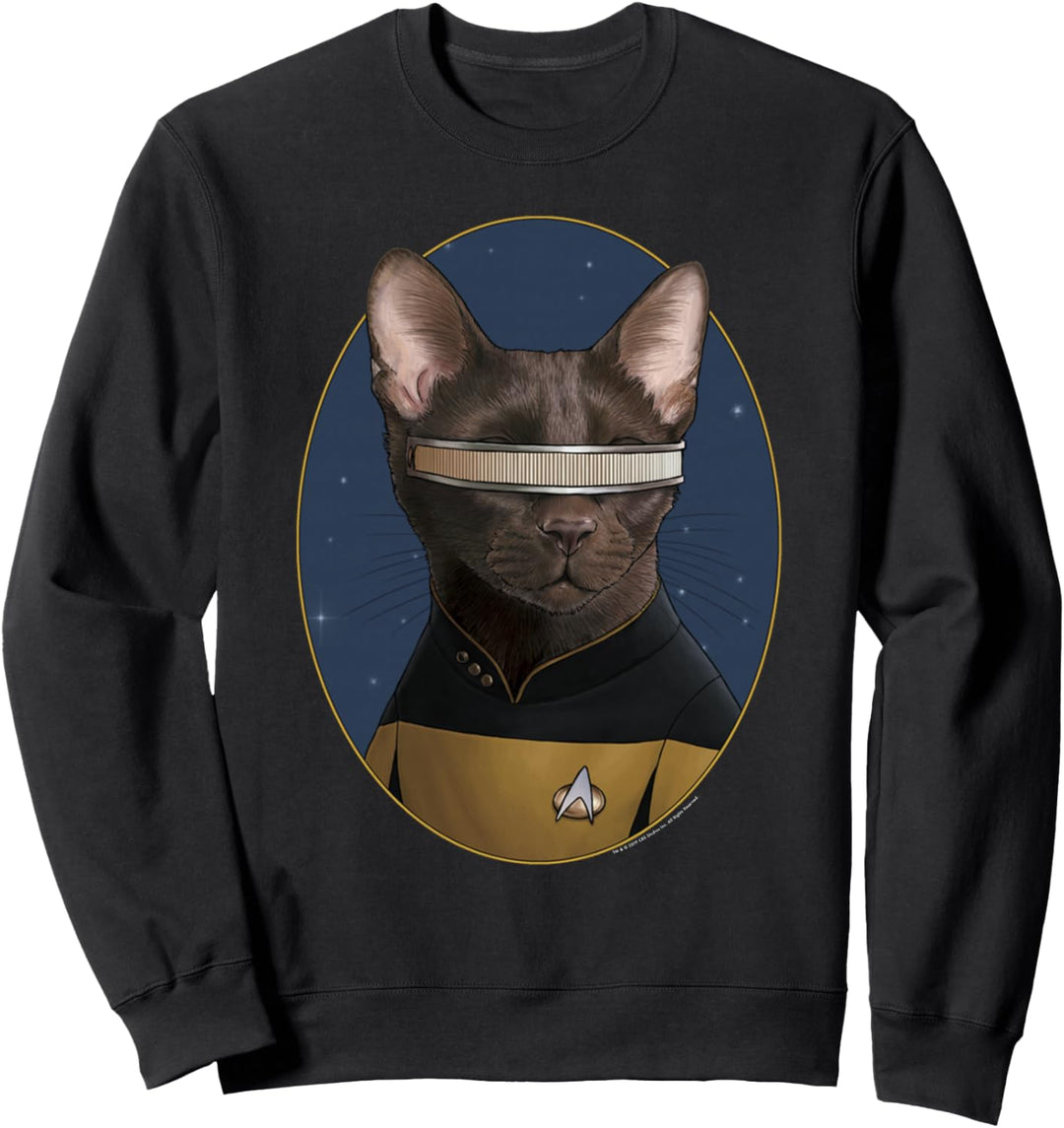 Star Trek: The Next Generation Geordi La Forge Cat Portrait Sweatshirt