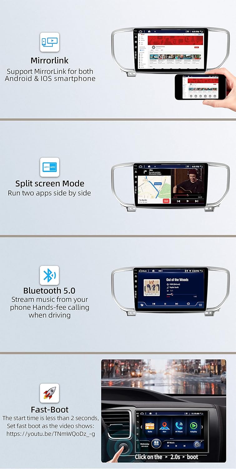 JOYX - [6G+128G] - Android 15 IPS Autoradio Passt für KIA KX5 / Sportage 4 (2016-2019) - Kabellos Ca