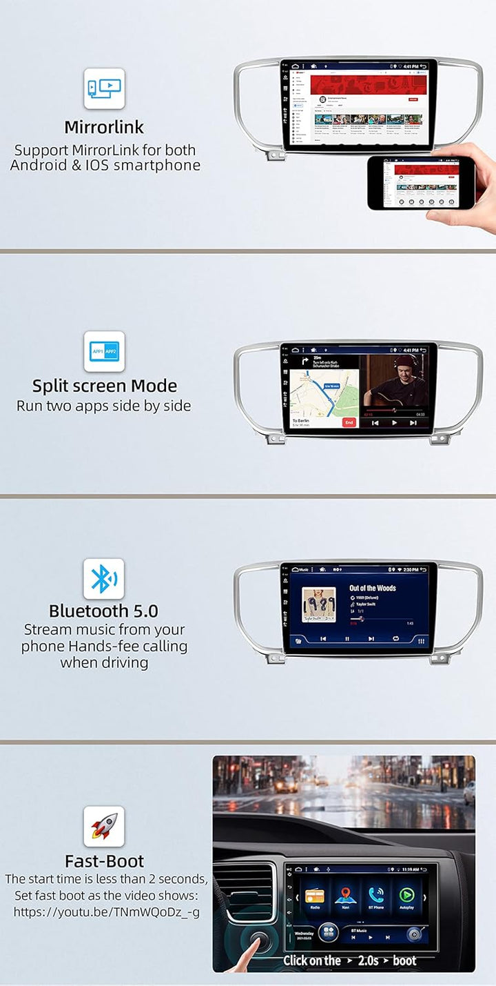 JOYX - [6G+128G] - Android 15 IPS Autoradio Passt für KIA KX5 / Sportage 4 (2016-2019) - Kabellos Ca