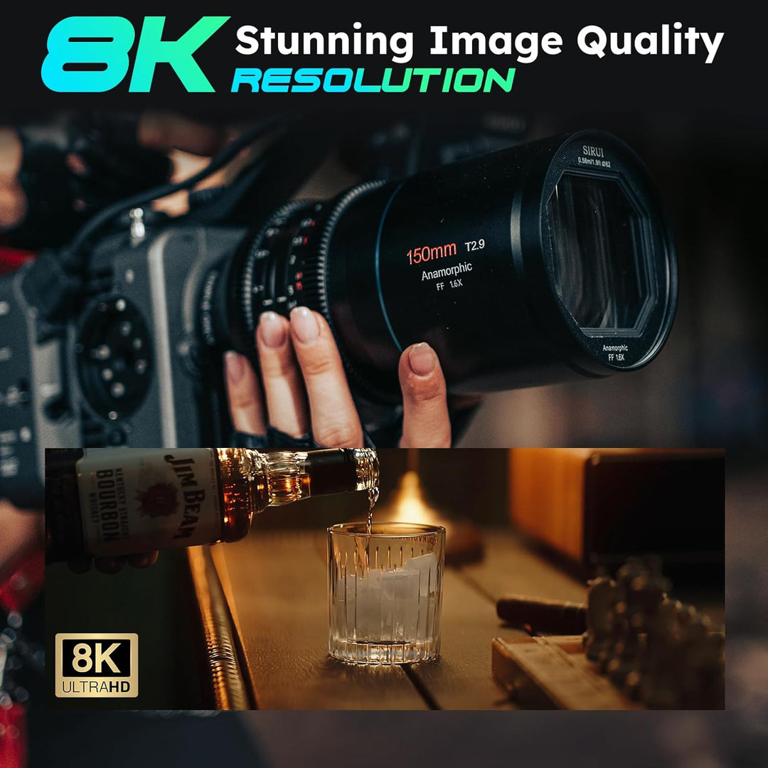SIRUI 150 mm T2.9 1.6X Vollformat anamorphes Teleobjektiv (Venus 150 mm E Mount) 150mm, 150mm