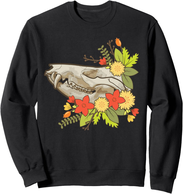 Opossum Possum T-Shirt mit Totenkopf-Blumen - Love Opossums Sweatshirt