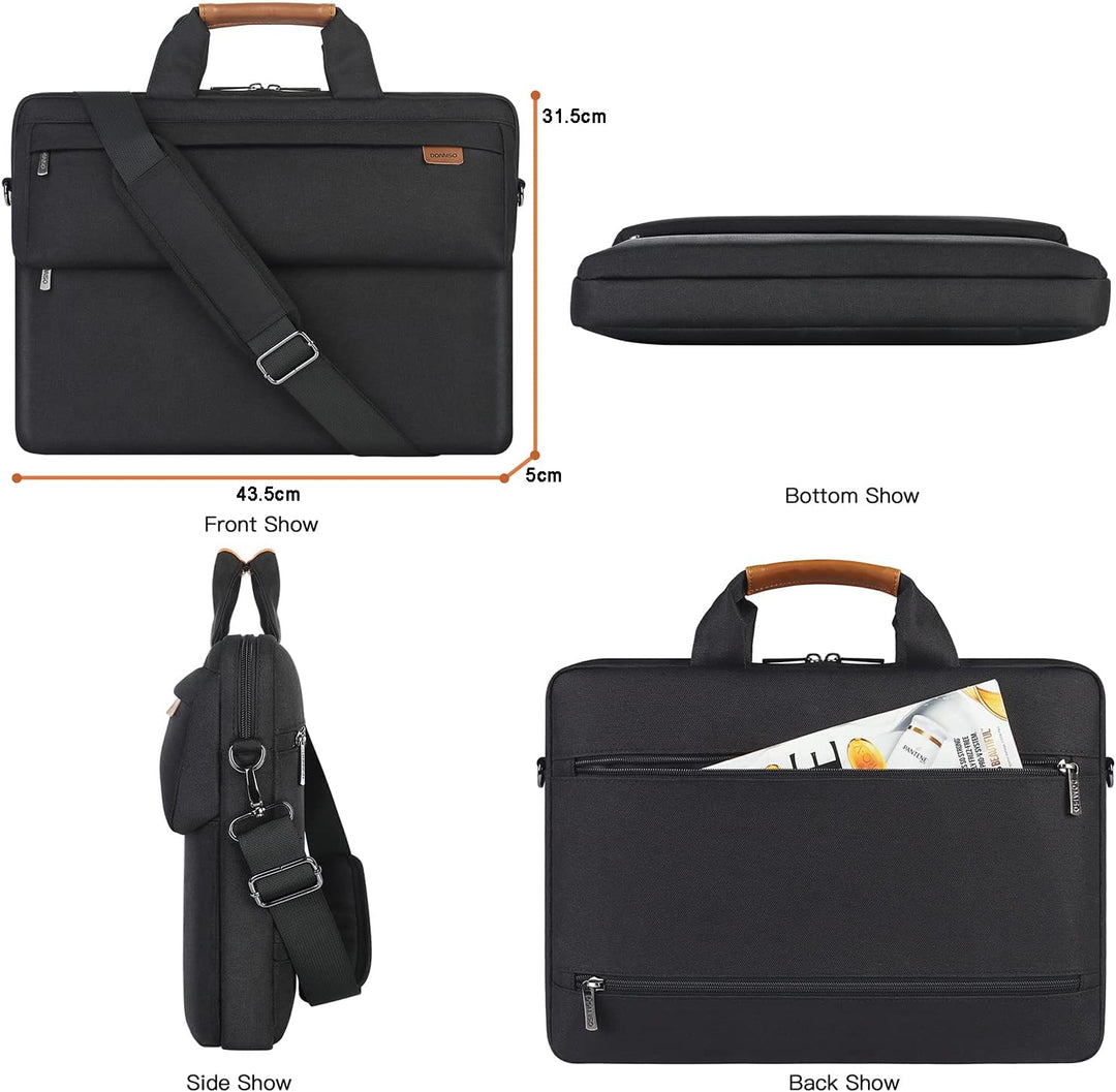 DOMISO 17 Zoll wasserdichte Laptoptasche, Schultertasche, Handtuch, für Notebook/Dell/Lenovo/Acer/HP