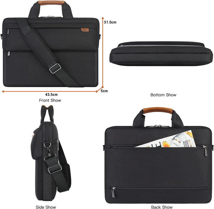 DOMISO 17 Zoll wasserdichte Laptoptasche, Schultertasche, Handtuch, für Notebook/Dell/Lenovo/Acer/HP