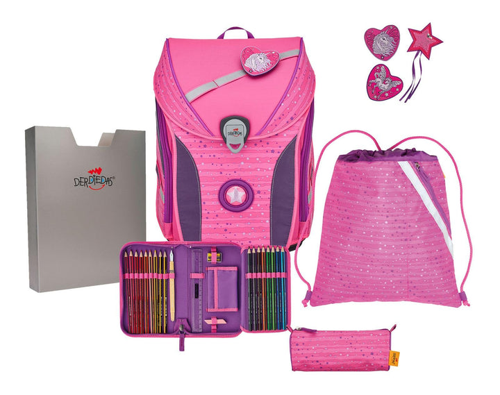 DerDieDas ErgoFlex Max - Schulranzen Set 5tlg. 950 g Pink, Pink