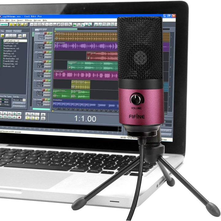 FIFINE Mikrofon PC USB, Microphone für MAC PS4 PS5, Streaming Mikrofon mit Ständer, Studioqualität A