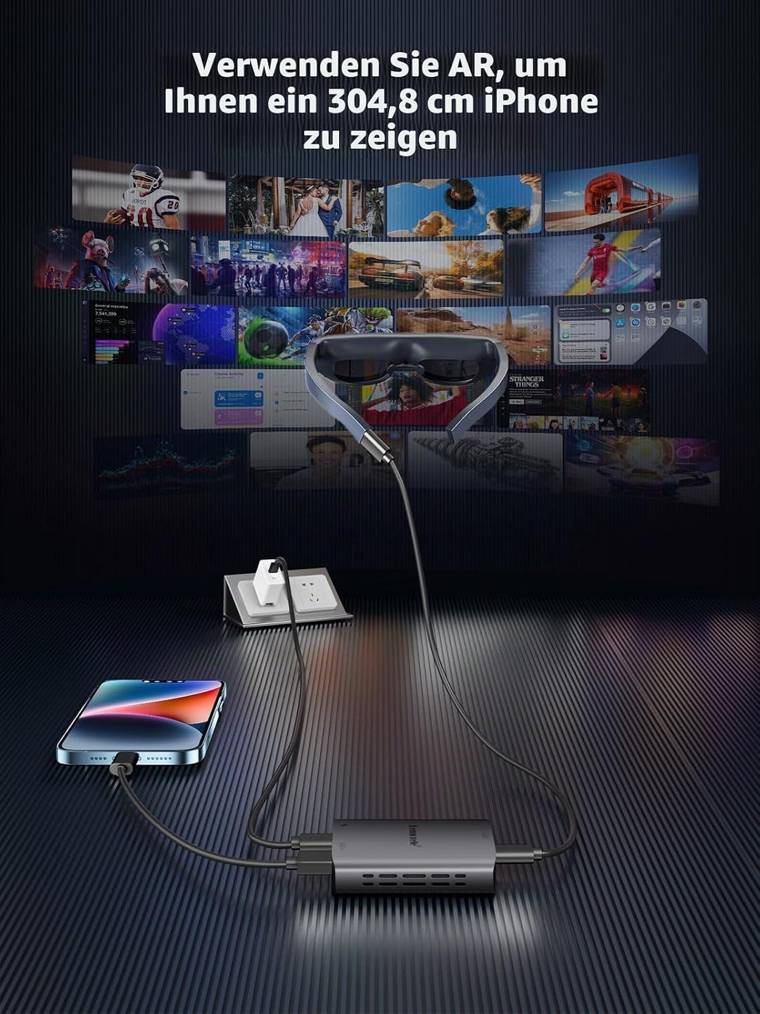 Lemorele Light ning zu USB-C Adapter, Light ning zu Typ-C Video für Nreal Air, Rokid Air, RayNeo AR,