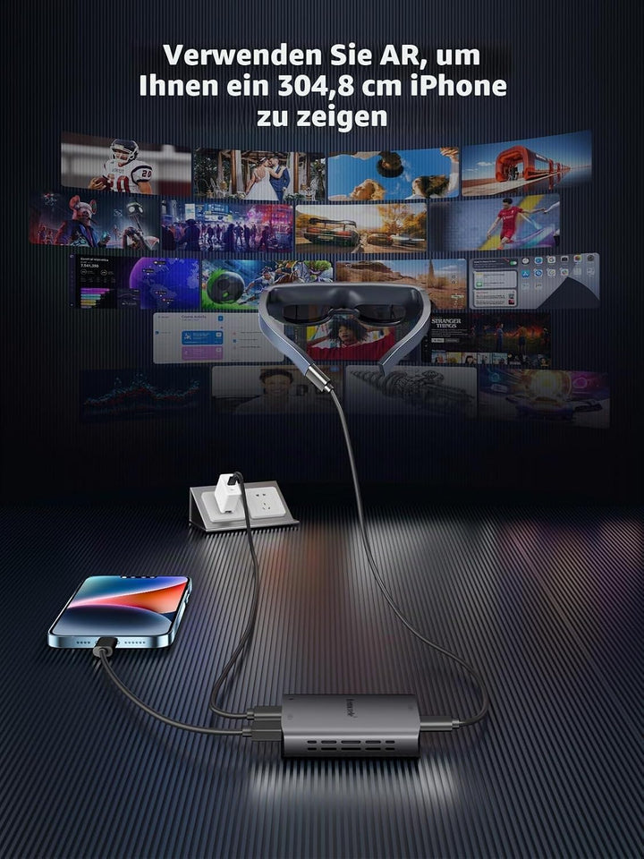 Lemorele Light ning zu USB-C Adapter, Light ning zu Typ-C Video für Nreal Air, Rokid Air, RayNeo AR,