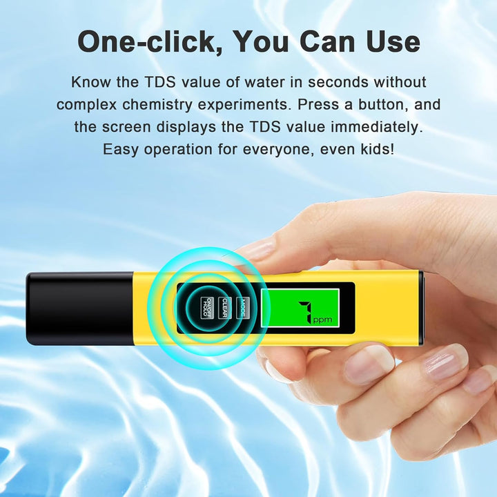 4-in-1-Wasserqualitätstester, TDS EC Temperaturmesser mit LCD-Display, Sonde aus Titan für Trinkwass
