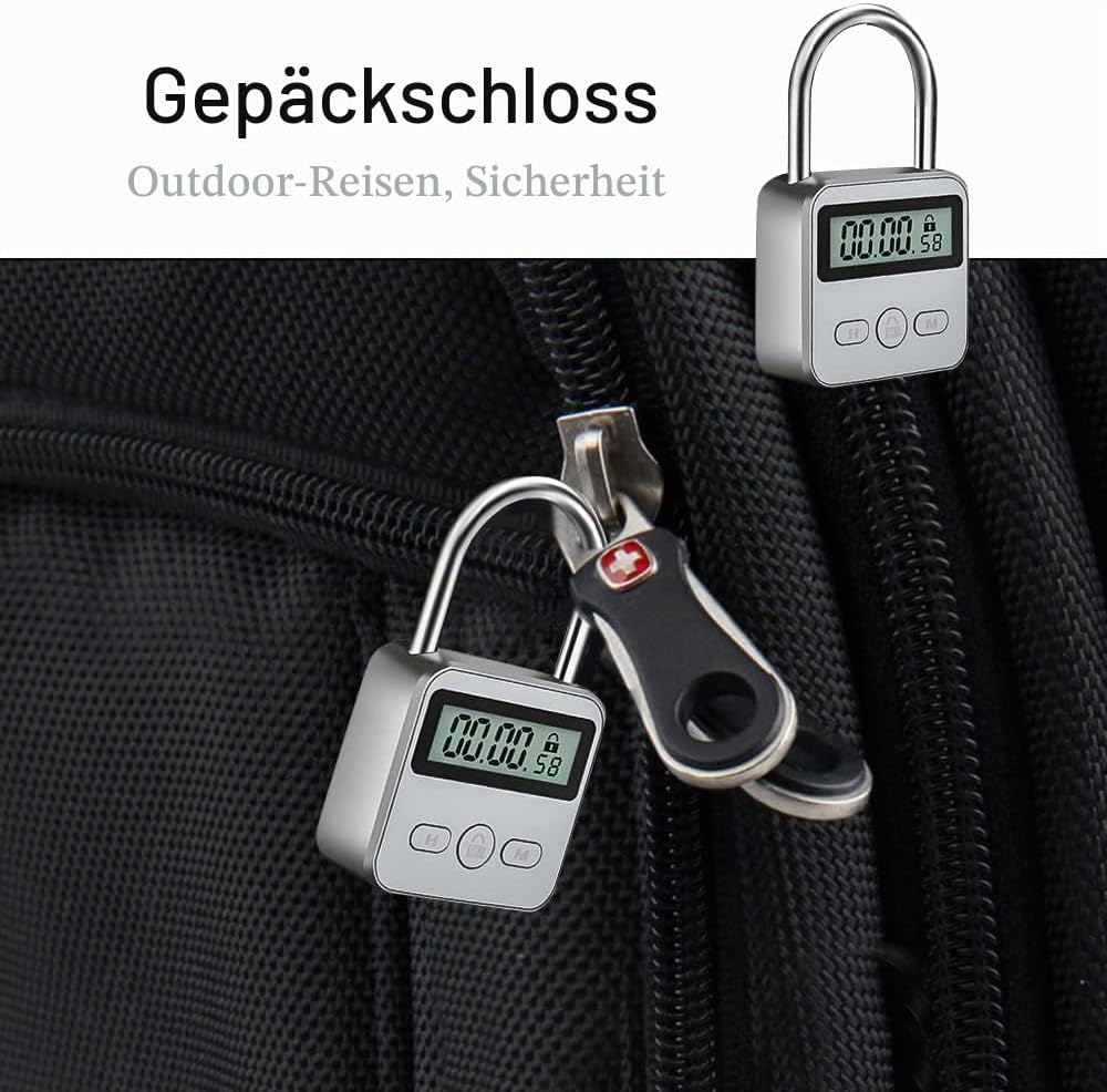 CJBIN Digitale Zeitschloss, Time Lock mit LCD-Display, Küchensafe Zeitschloss Wiederaufladbares USB