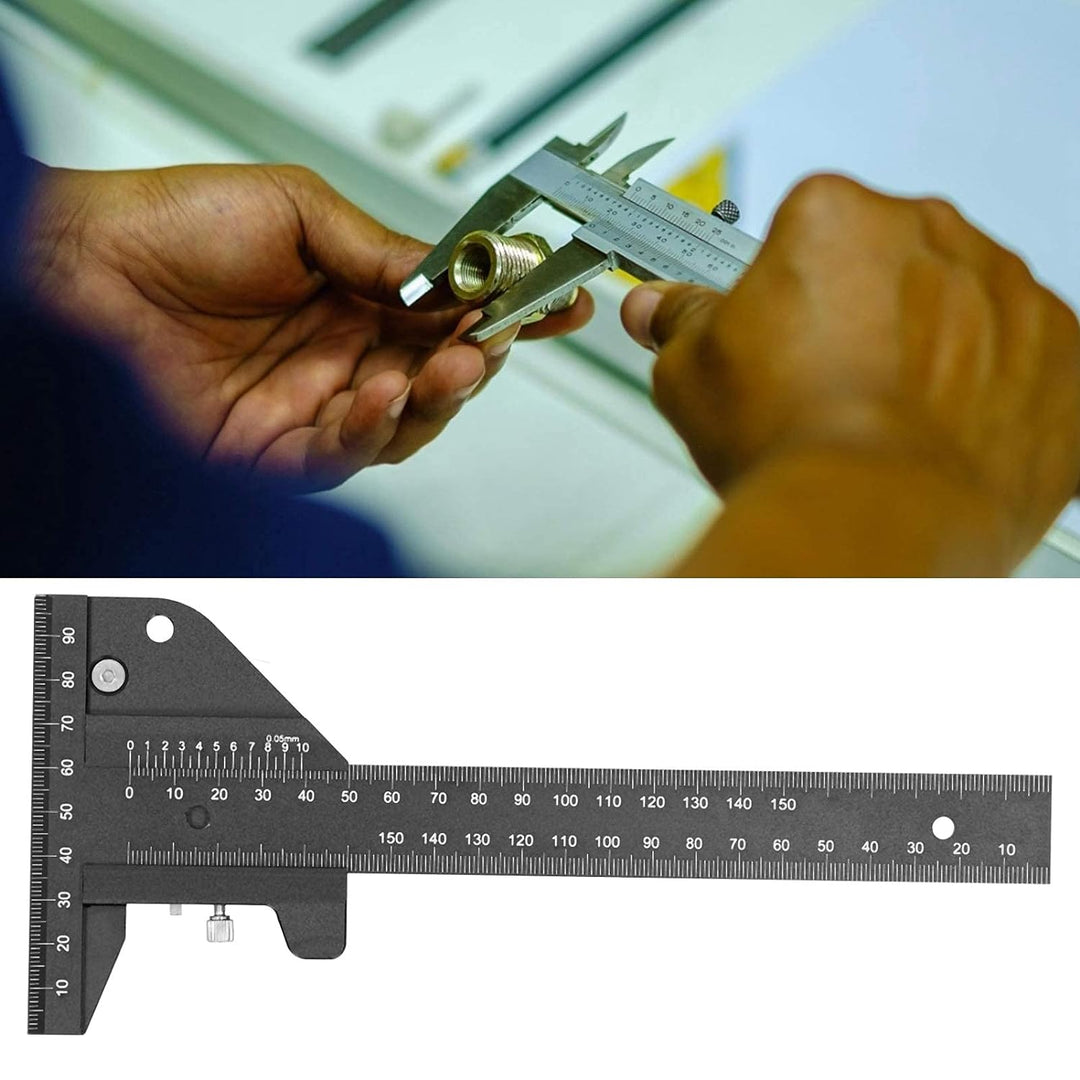 Fafeicy 0~210 mm T-Typ Lineal mit 0,05 mm Genauigkeit, Aluminiumlegierung multifunktionales Holzline