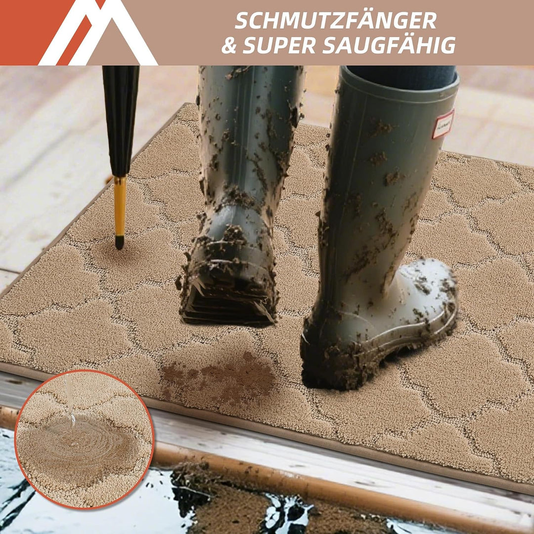COSY HOMEER Fussmatte Innen 50 x 80 cm, Schmutzfangmatte Waschbar 1,5 cm Dicke, Eingangsteppich Saub