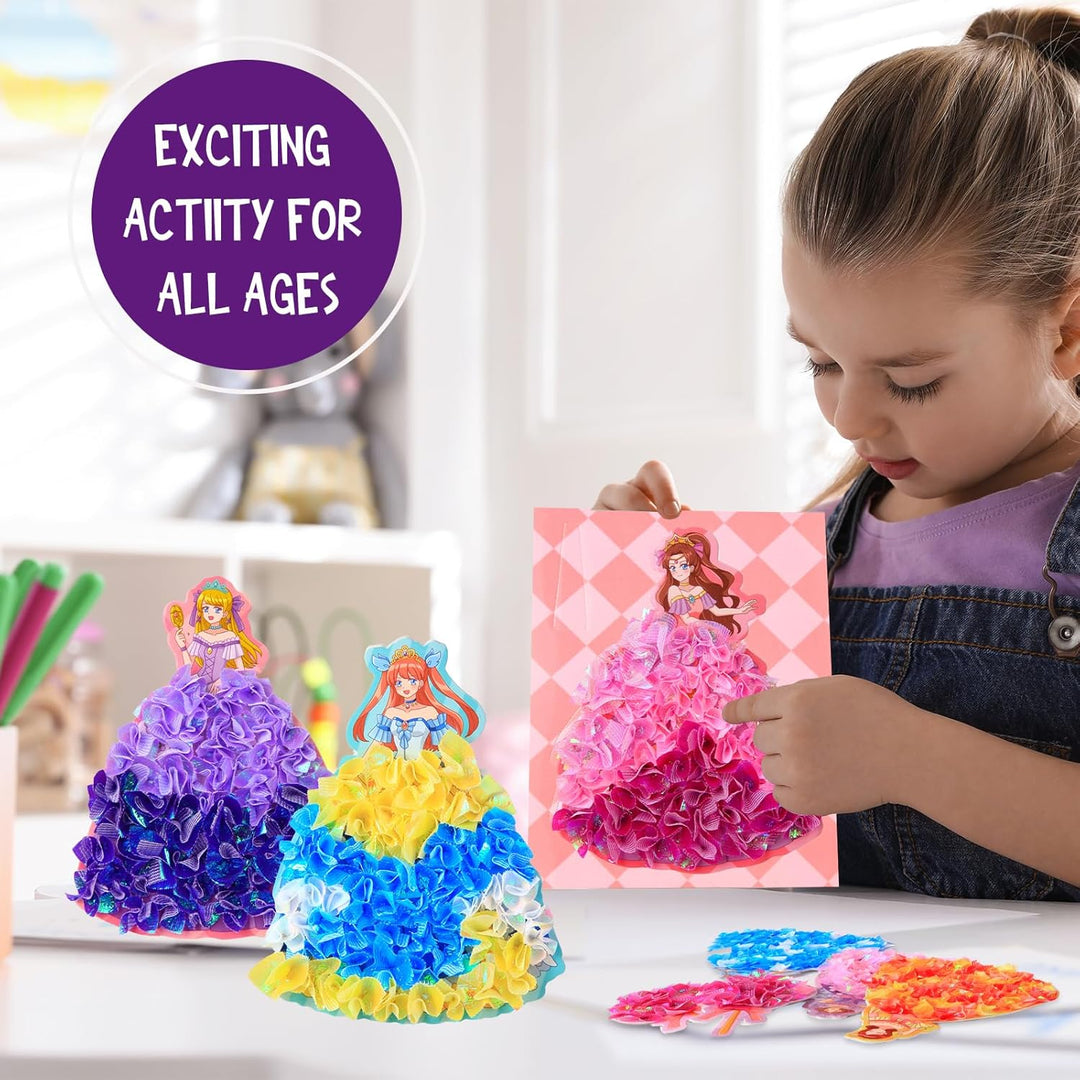 Yrinfay Poke Art Basteln Kinder - DIY 8 magische Prinzessinnen und 6 Accessoires - Prinzessin Bastel