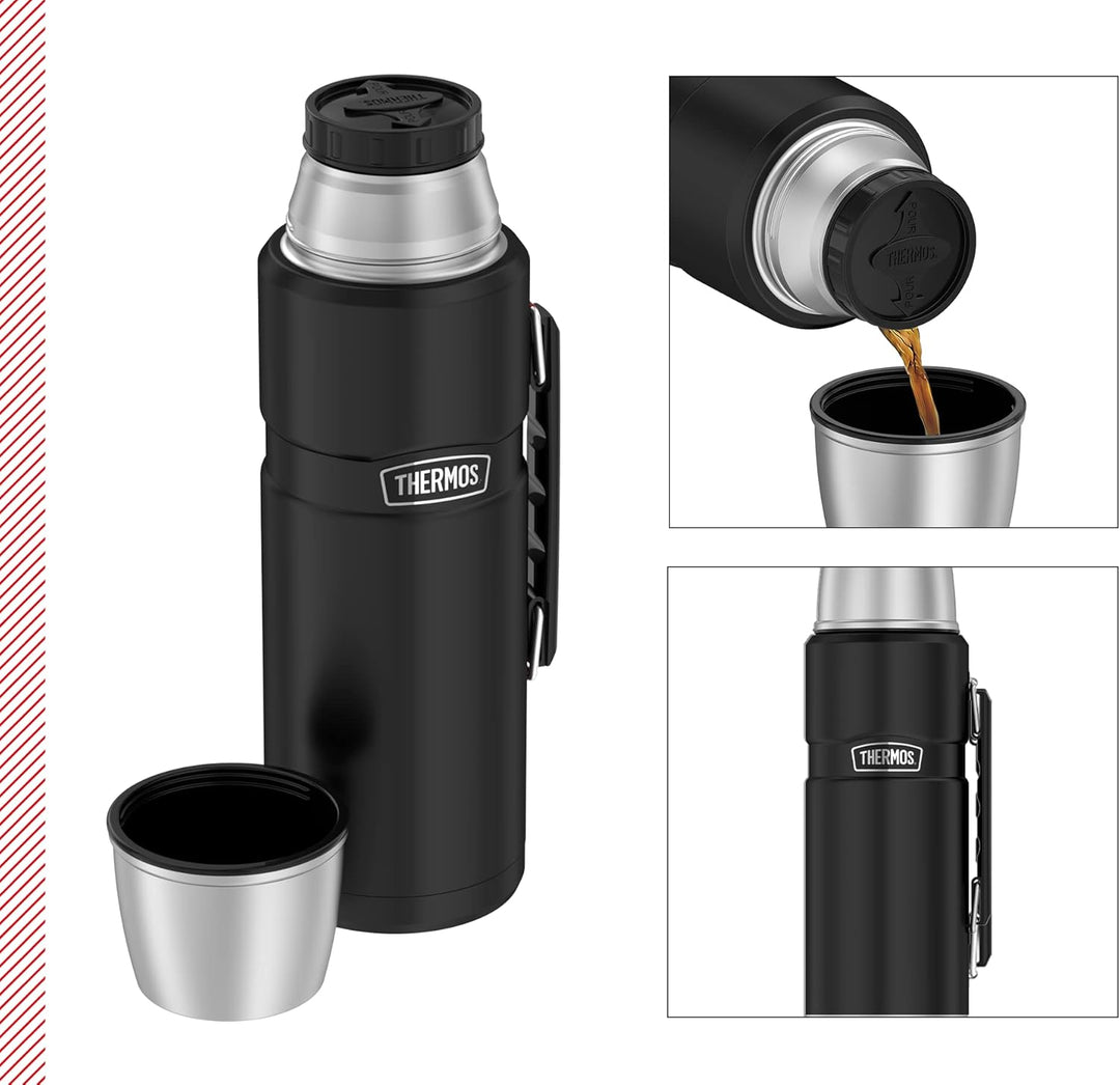THERMOS Thermosflasche Edelstahl Stainless King, 1,2L, Isolierflasche mit Trinkbecher 4003.232.120 s