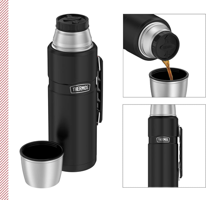 THERMOS Thermosflasche Edelstahl Stainless King, 1,2L, Isolierflasche mit Trinkbecher 4003.232.120 s