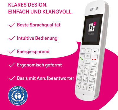 Telekom Telefon schnurlos Sinus A12 mit Anrufbeantworter I Festnetztelefon mit grossem Farbdisplay,